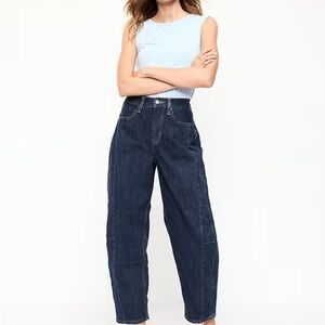 High-Waisted Barrel Ankle Jeans OLD NAVY